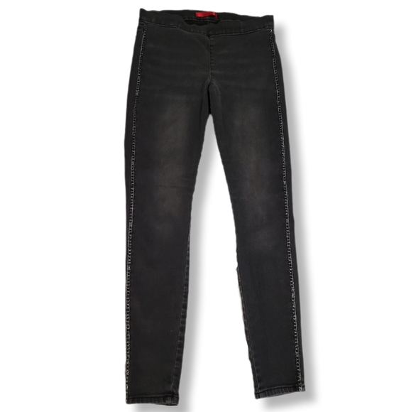 Jennifer Lopez Embellished Mcbling Black Grunge Jeggings - Picture 1 of 10